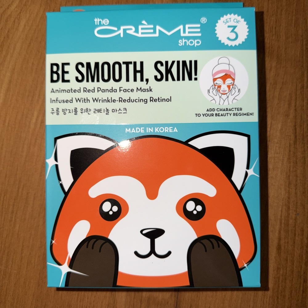 NEW The Creme Shop Box Of 3 Be Smooth, Skin- Animated Panda Face Mask Sealed - Picture 1 of 3